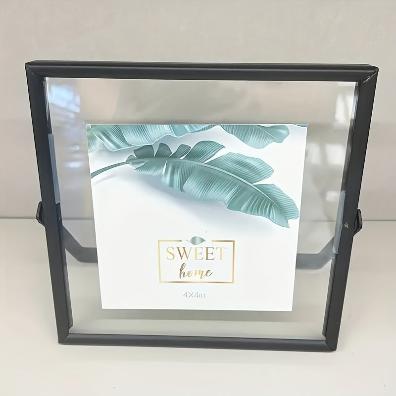 Elegante Metalen Fotolijst - 10.16cm of 15.24cm Enkele Foto Weergave, Modern Goud & Zwart Ontwerp voor Thuis en Kantoor