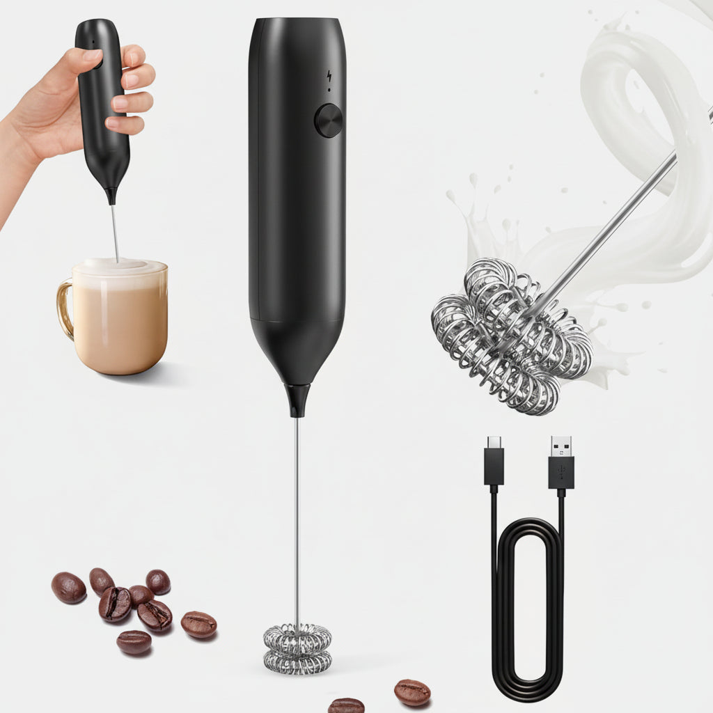 Draadloze Melkopschuimer Koffie Drank Roestvrij Staal