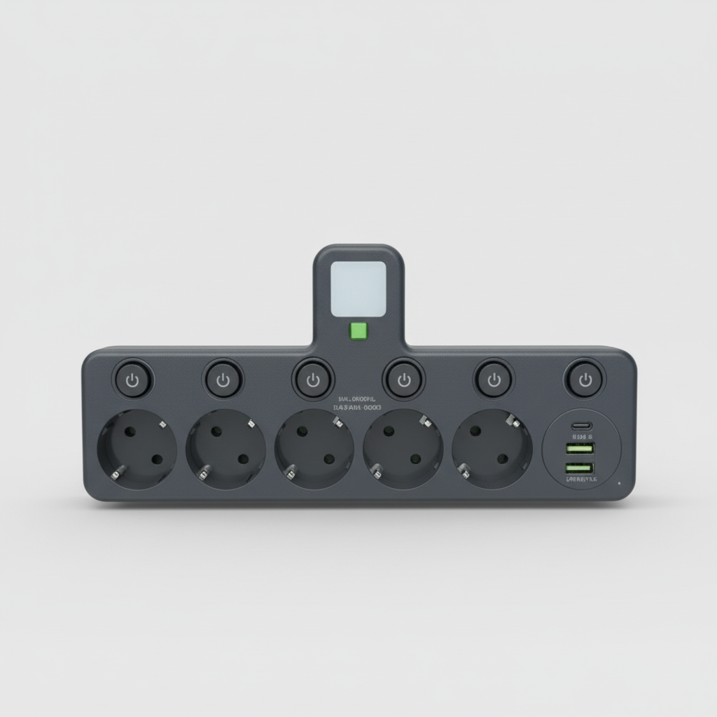 Tomada inteligente com USB e luz noturna para casa e escritório