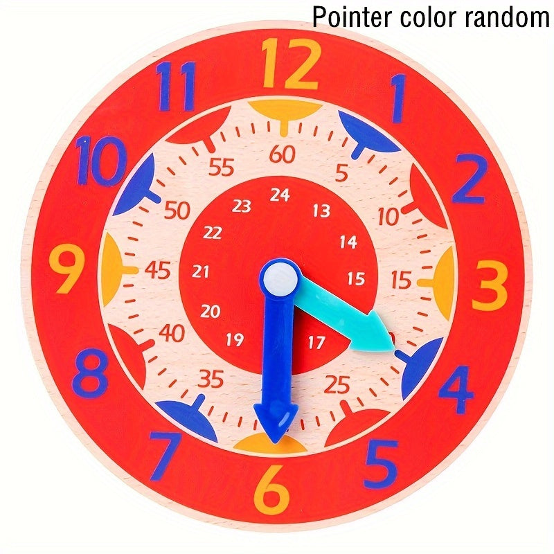 Houten Educatieve Klok - Speelklok voor Kinderen om de Tijd te Leren, Perfect voor Kerst- en Halloween Cadeaus