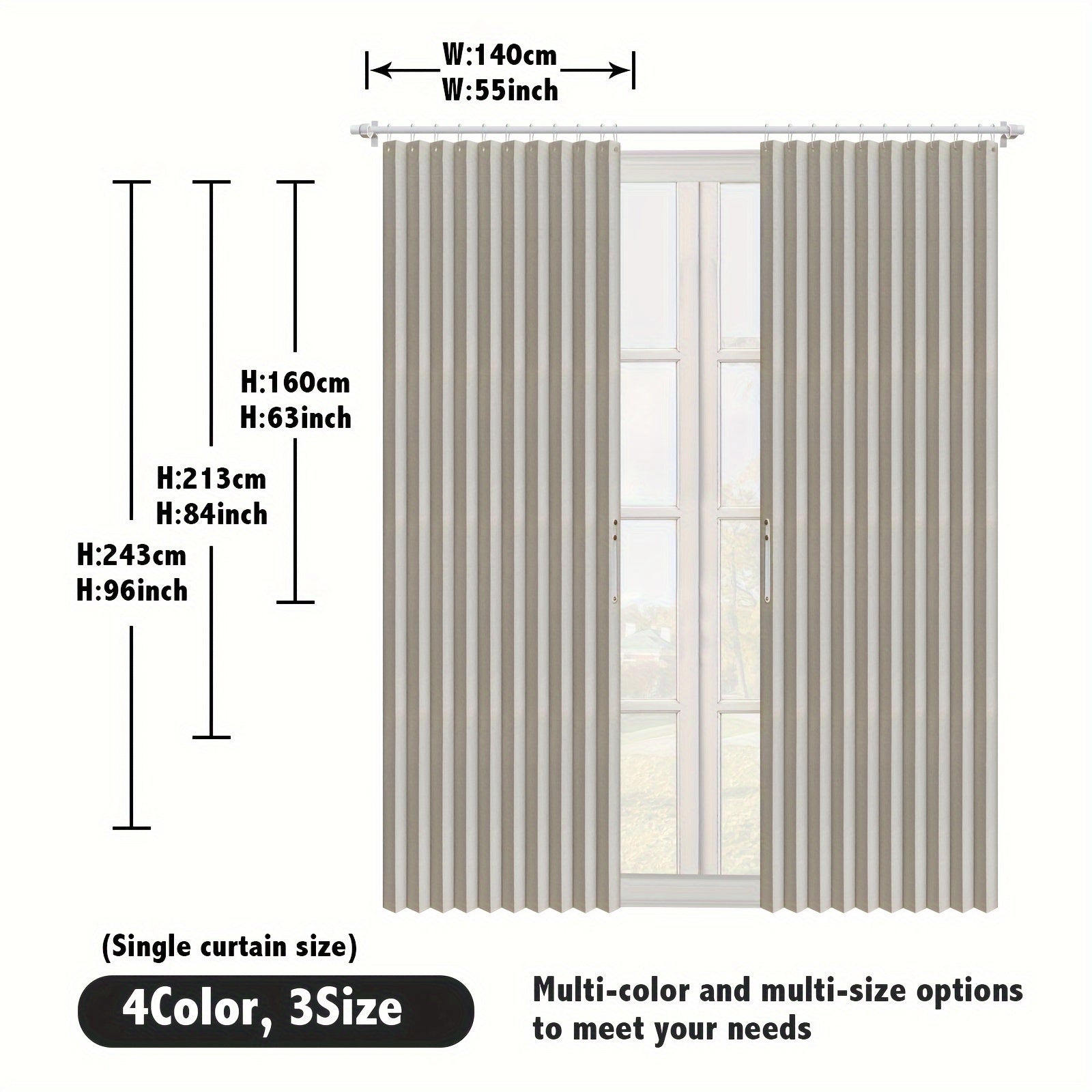Tende a Pacchetto Oscuranti Classiche - Tende Plissé a Righe per Camera da Letto e Porte