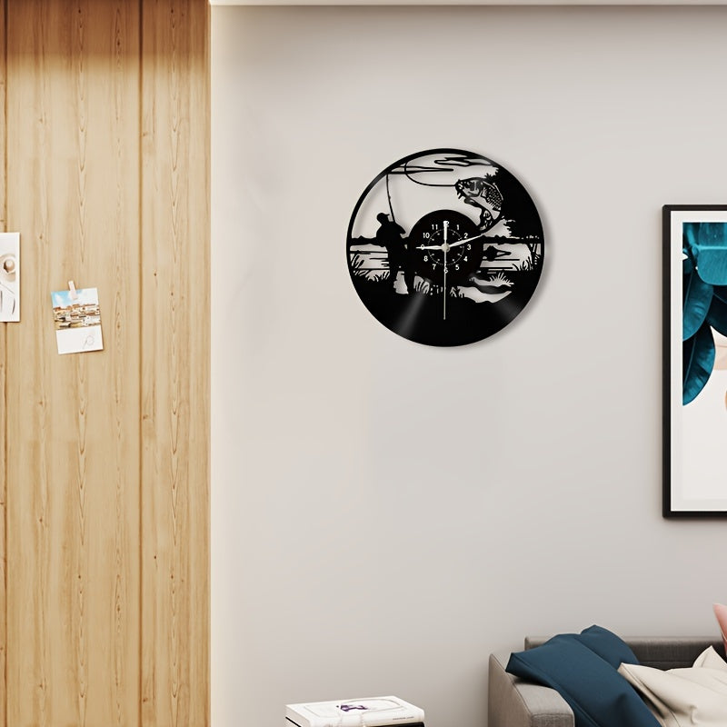 VinylCatch - Vintage Fishing Wall Clock