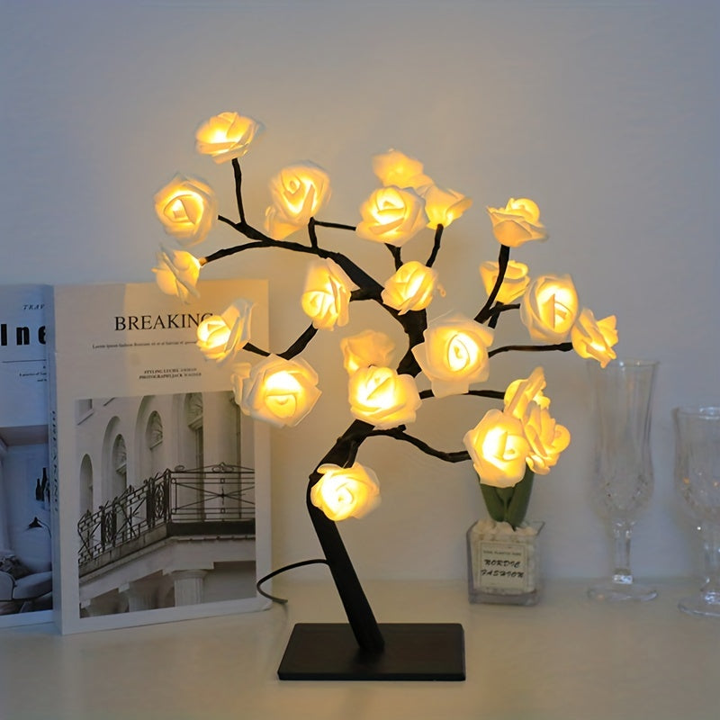 RozenLicht - LED Flower Table Lamp with USB, Ambient Lighting