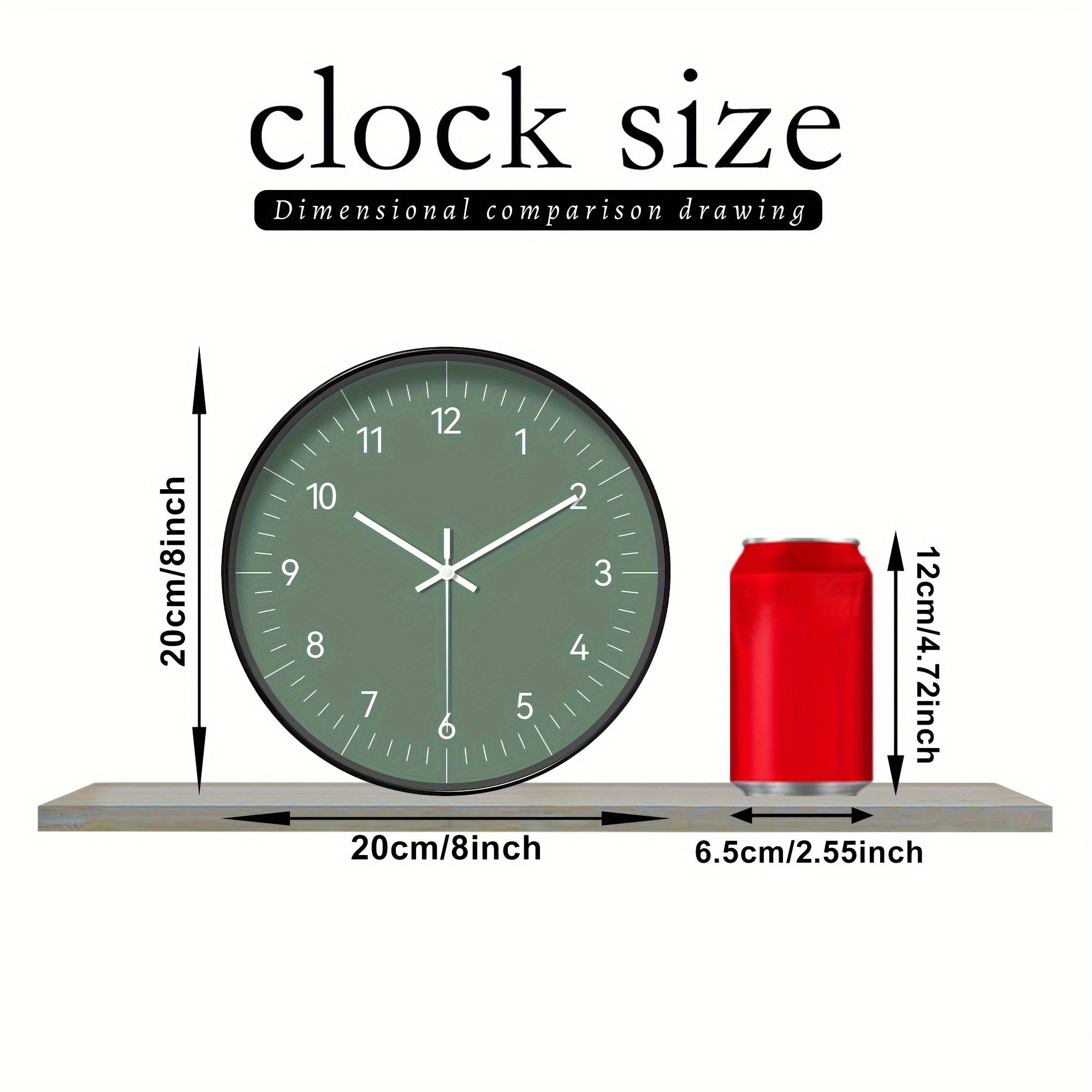 FantasyTime - Reloj de pared moderno silencioso, 20 cm