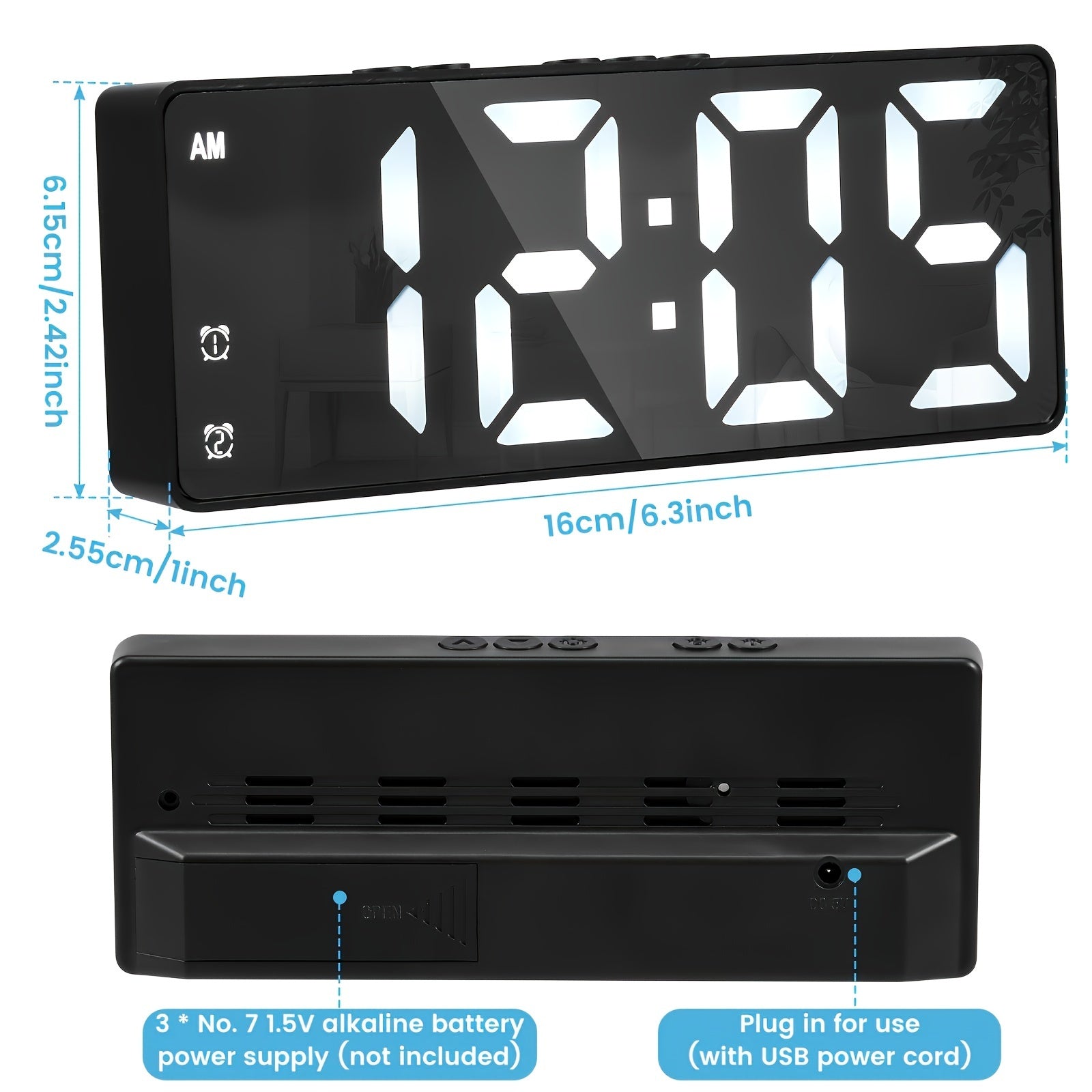 DigiGlow - Reloj despertador digital con pantalla LED