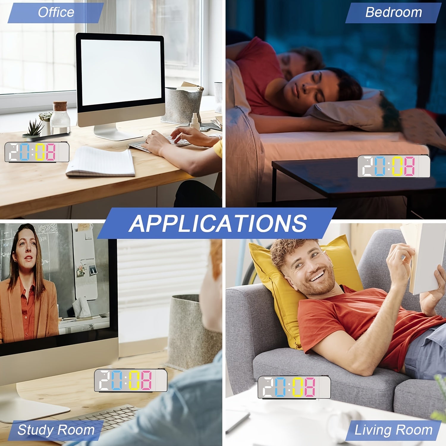 ProjectTime - Digitale Projectie Wekker met LED en Spiegel Scherm