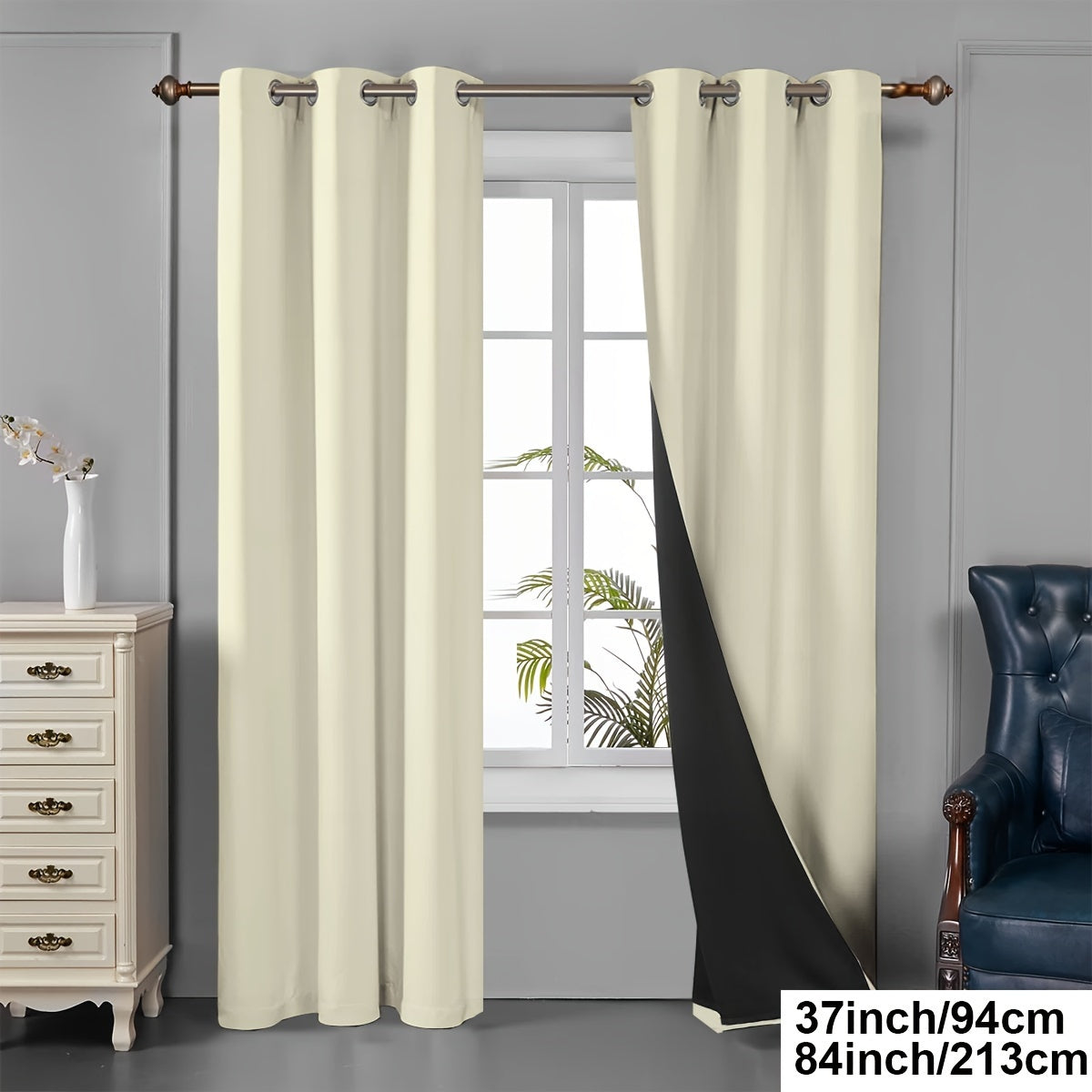 Tende oscuranti - 2 pezzi tende oscuranti con occhielli, protezione UV e isolamento termico