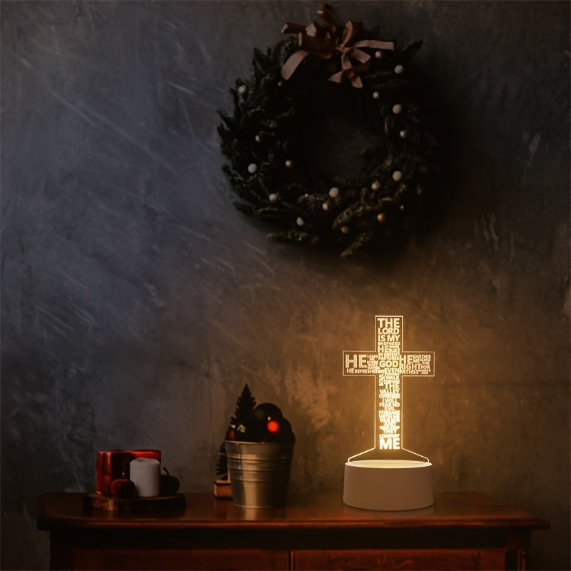 KruisLicht - Lámpara nocturna LED 3D acrílica alimentada por USB