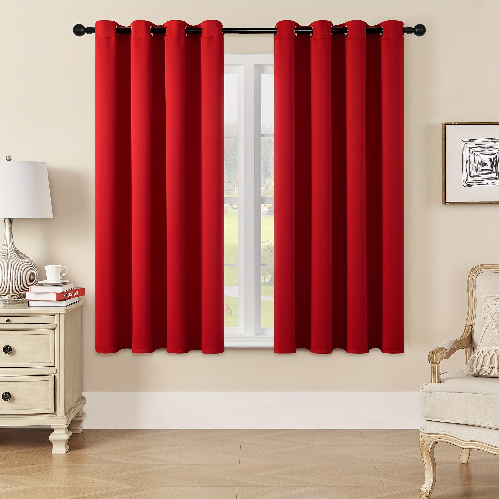 Tende Oscuranti - 2 Pezzi Tende Moderne in Poliestere con Isolamento Termico e Anelli