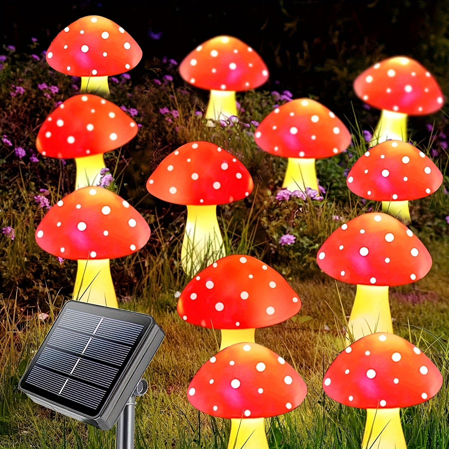 SolarGlow - Solar Mushroom Garden Lamps with 8 Modes, Energy-Saving Decorative Outdoor Lighting