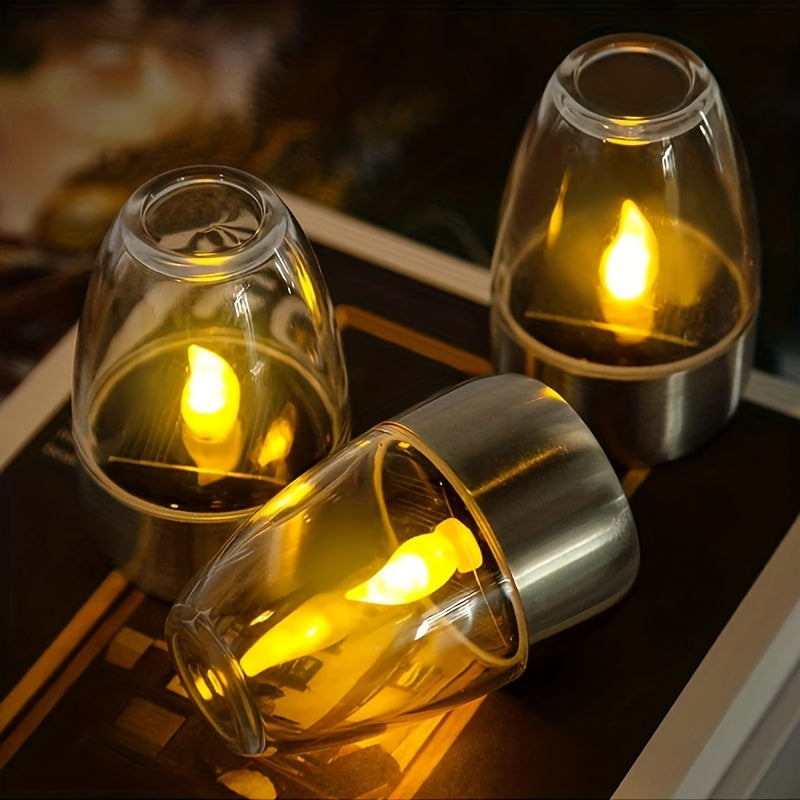 SolarCandle - LED Theelicht op Zonne-energie, Decoratieve Warm Witte Kaarslamp