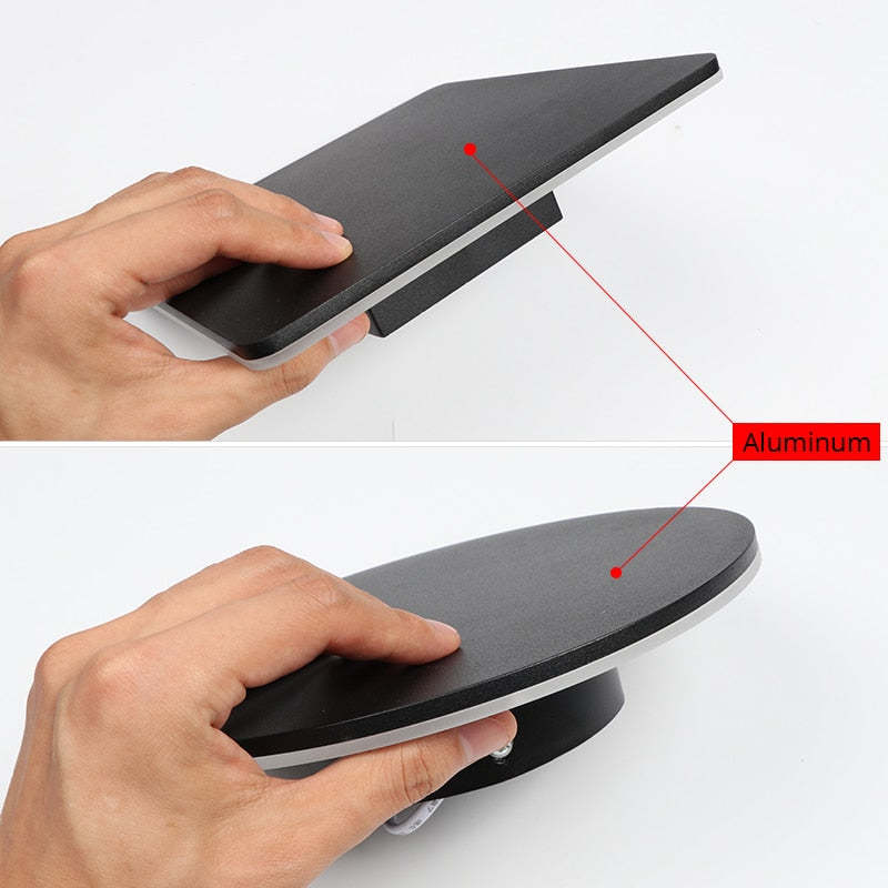 LunaGlow - Lampade da parete LED minimaliste in metallo nero per giardino e ingresso