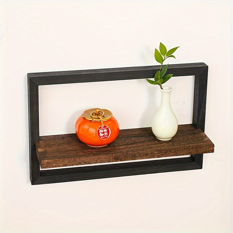 VintageDisplay - Houten Wandplank - Zwart & Bruin voor Foto’s en Decoratie
