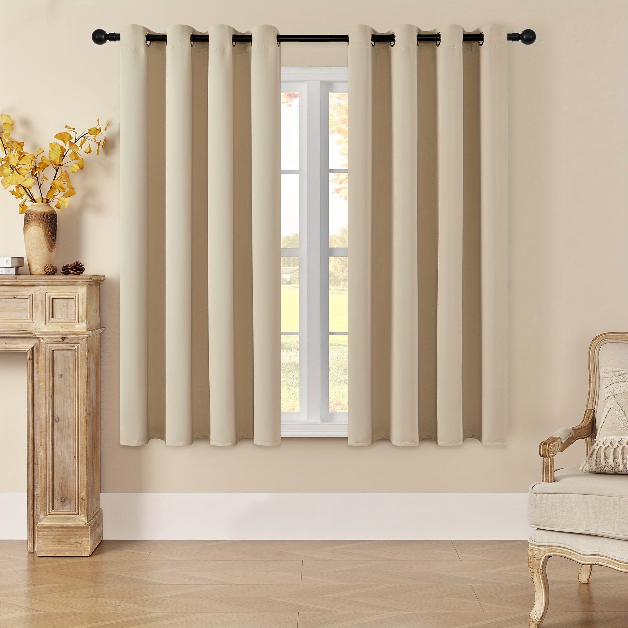 Tende Oscuranti - 2 Pezzi Tende Moderne in Poliestere con Isolamento Termico e Anelli