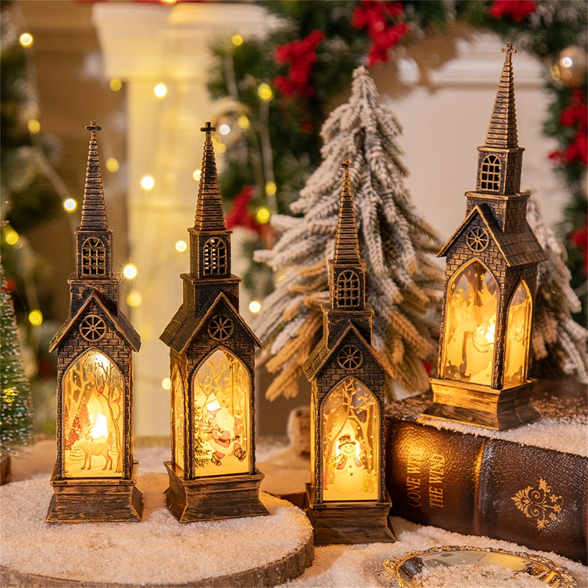 CandleLicht - 4 Stuks Kerst LED Kaarsdecoraties op Batterijen