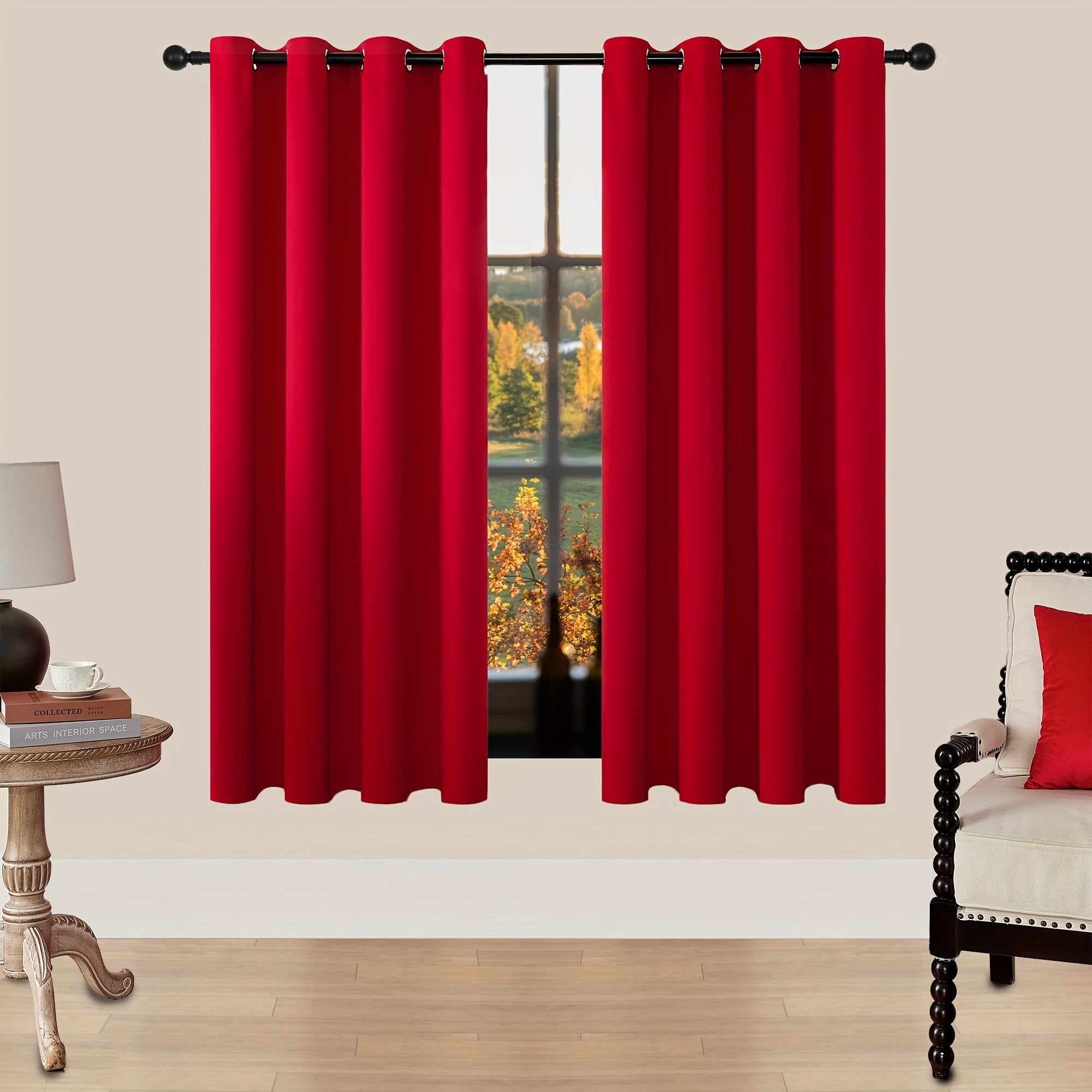 Tende Oscuranti - 2 Pezzi Tende Moderne in Poliestere con Isolamento Termico e Anelli