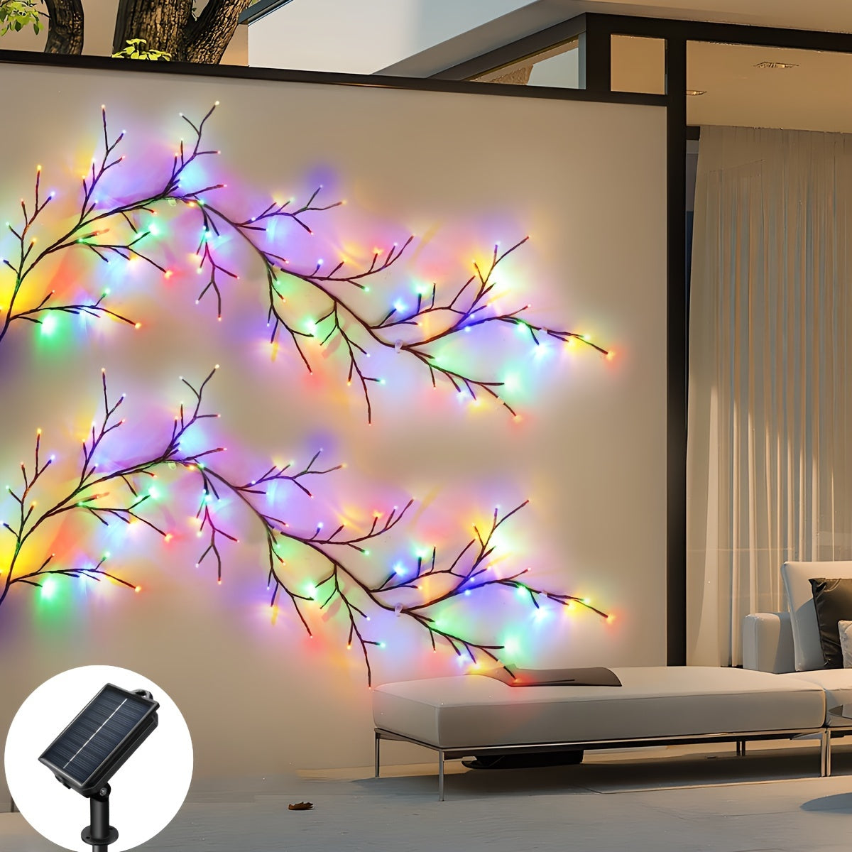 SolarWillow - 1.8m Flexible Solar String Light with Warm LED Lighting and 8 Modes