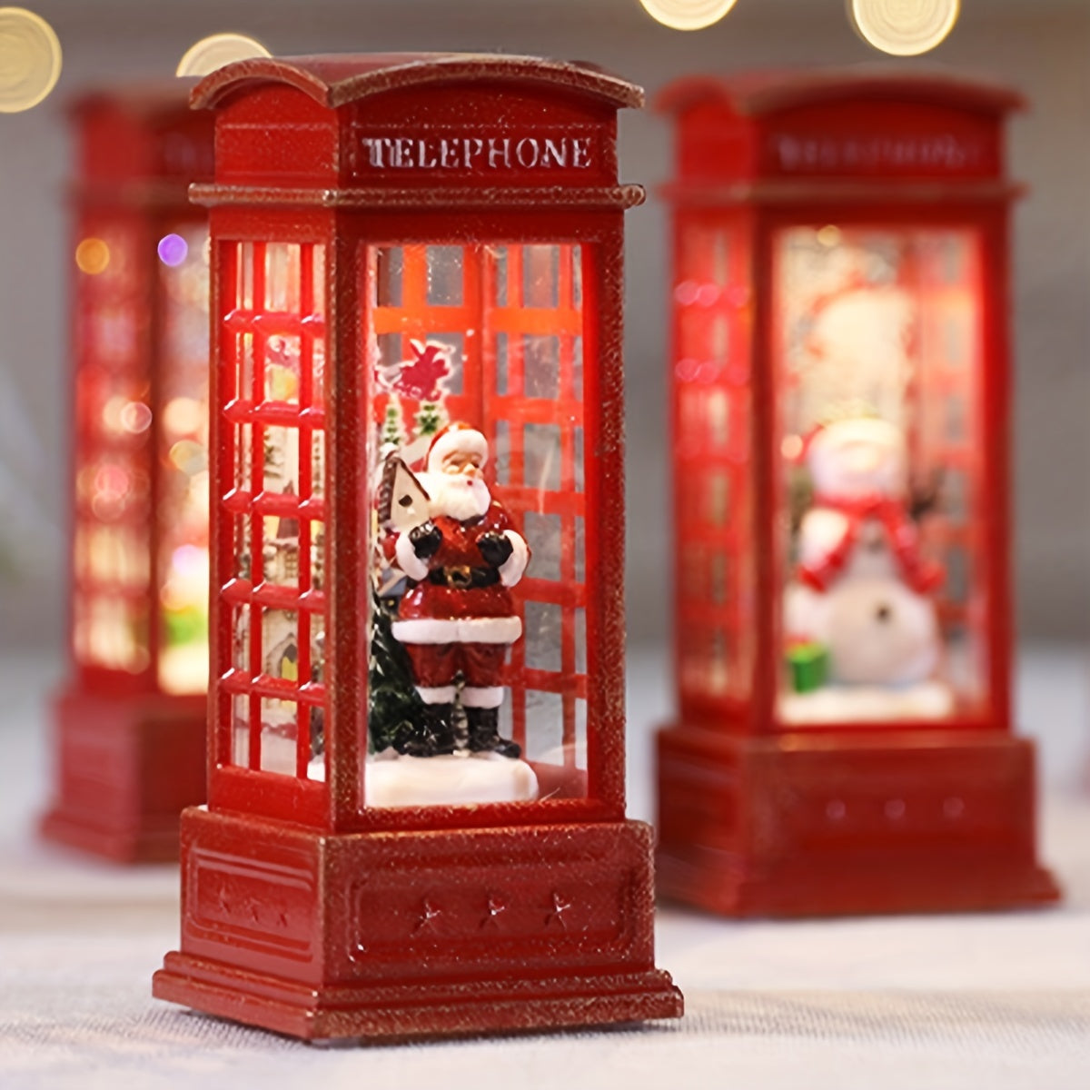 KerstTelefoon - Cabina Telefonica Natalizia Decorativa con Luce
