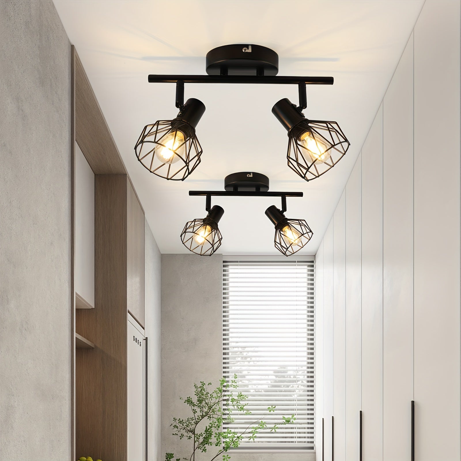 SpotFlex - Zwenkbare LED Plafondspot met 2 Bollen E14 Zwart