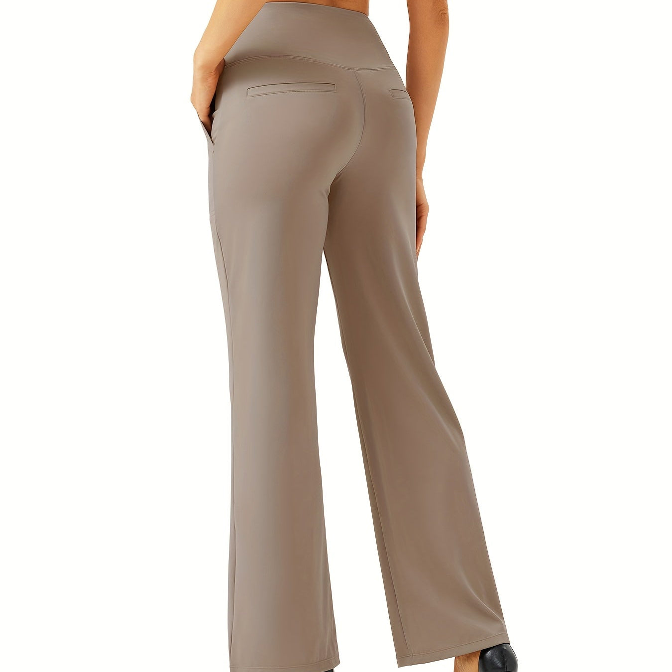 Women's Pants Wide Leg Elegant Stretch Nylon Long Trousers