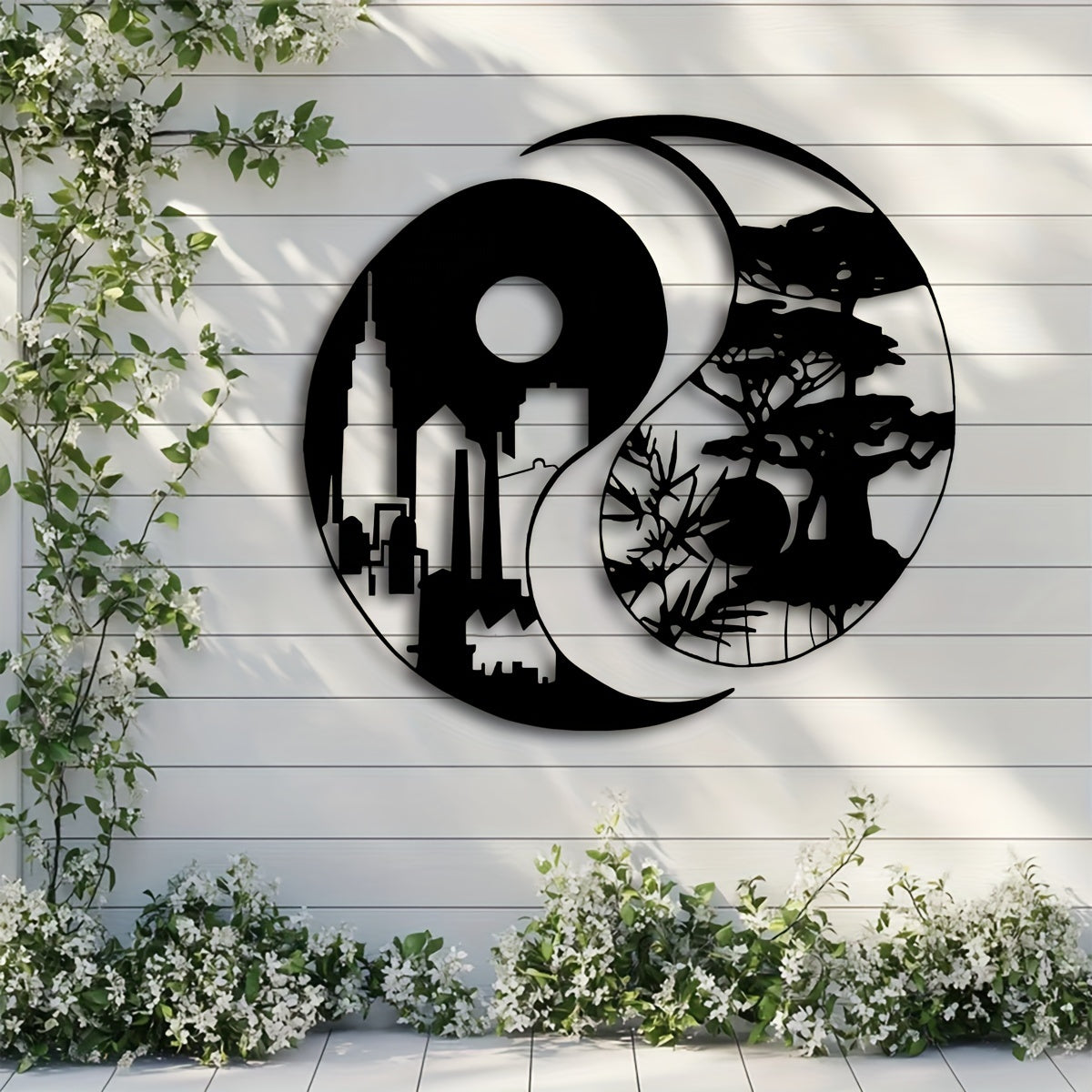 YinYangArt - Elegante Yin Yang Metalen Wandkunst Set