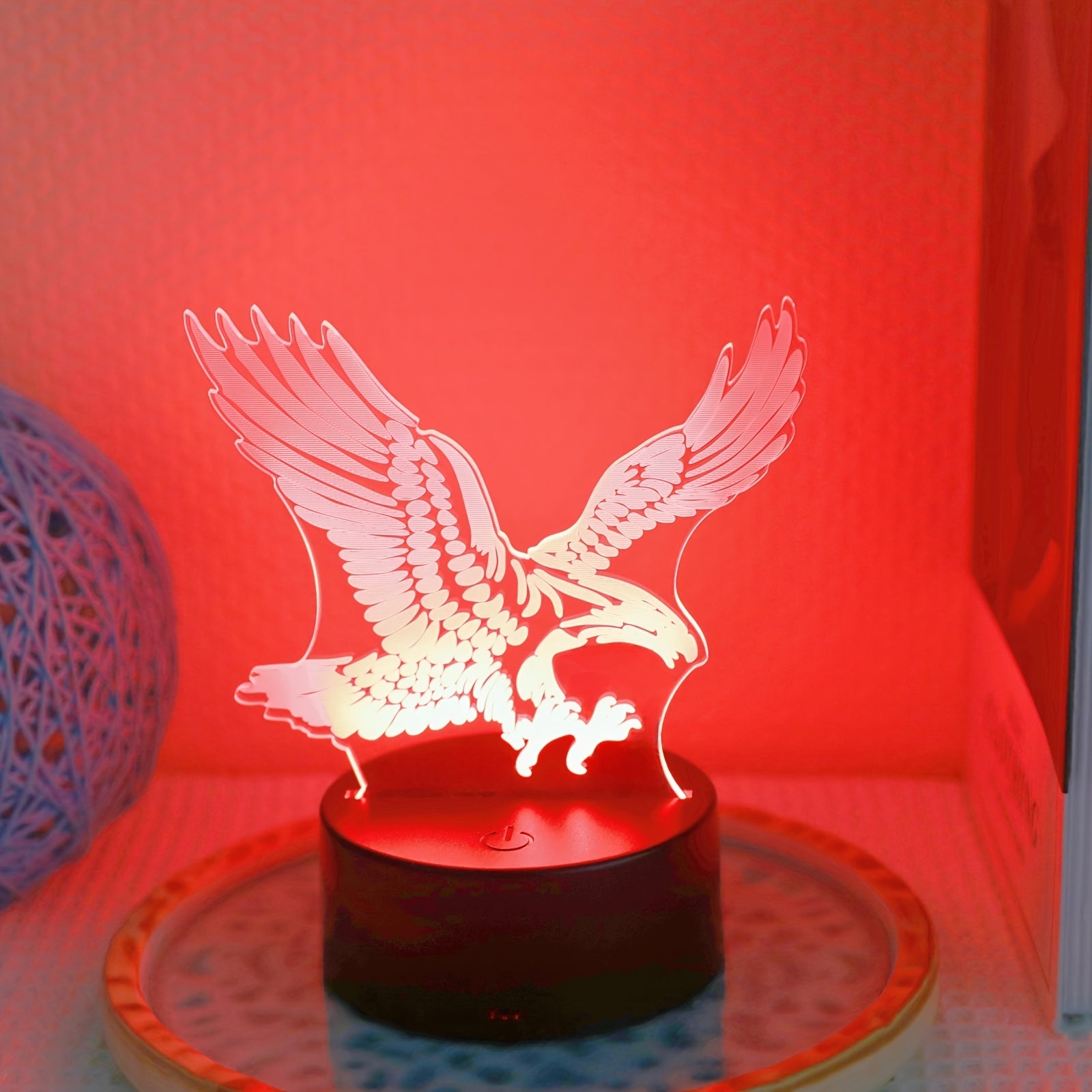 EagleLight - Lámpara nocturna LED 3D con control táctil, lámpara de mesa USB de 7 colores