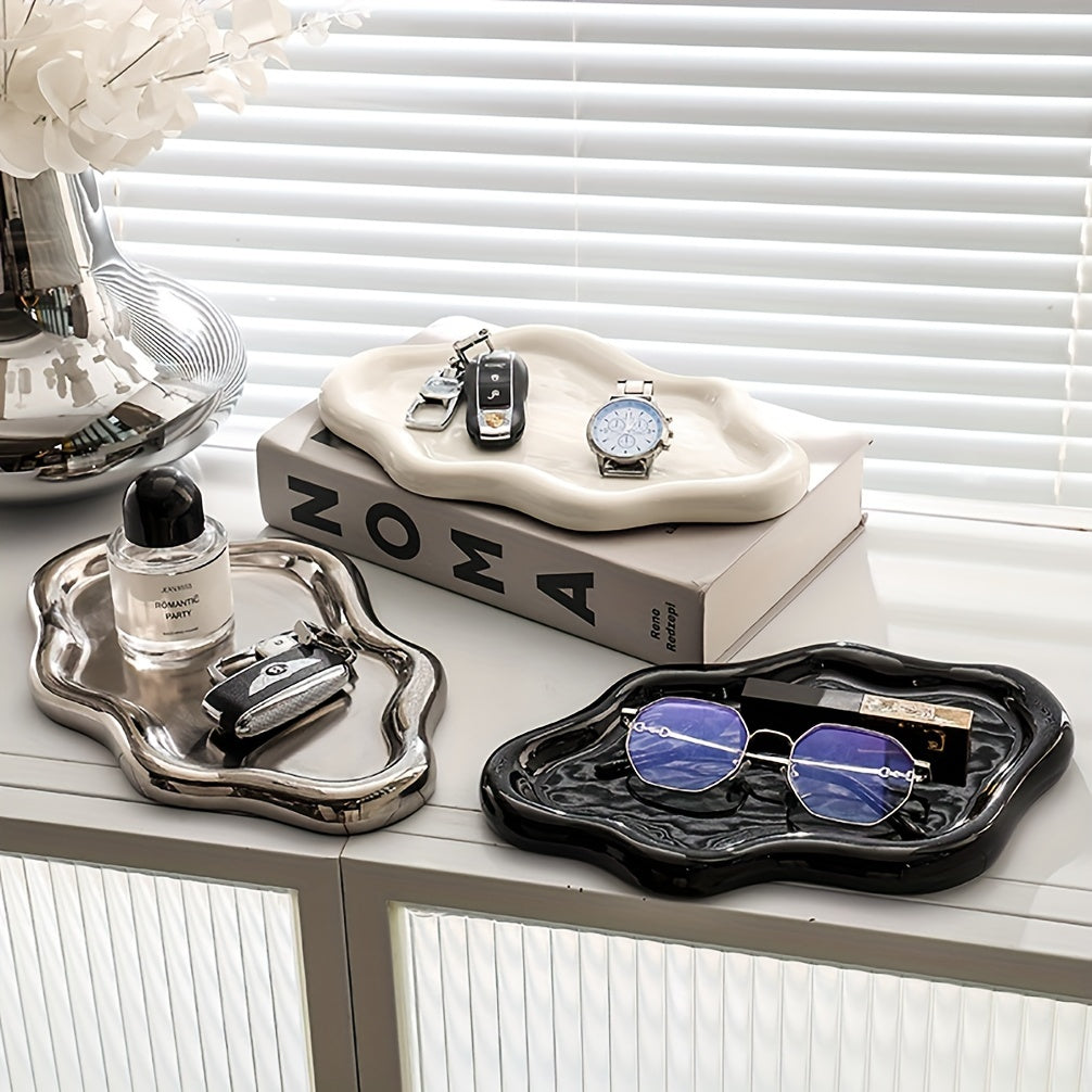 CloudDish - Grande Ciotola Decorativa in Ceramica a Forma di Nuvola | Per Collane, Orecchini e Occhiali