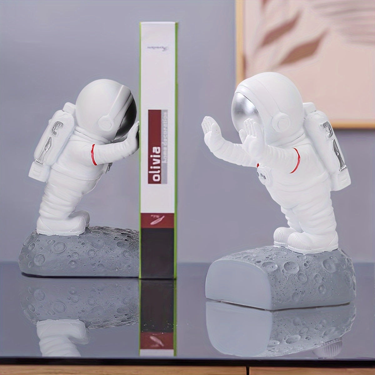 SpaceHold - 2 pezzi di fermalibri astronauta per libri pesanti