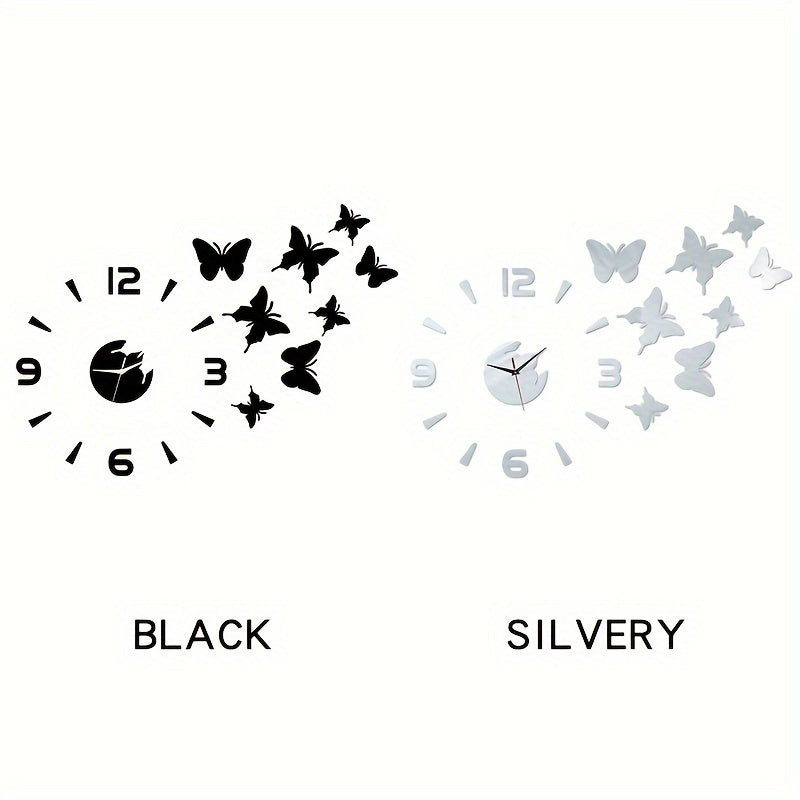 AcrílicoMariposa - Reloj de Pared Espejo 3D DIY Vlinder