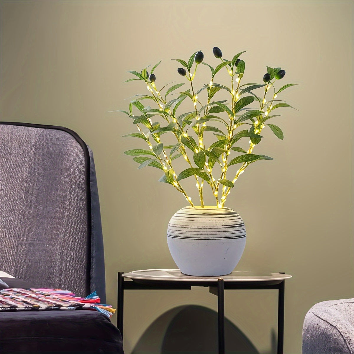 LumiTak - Lámpara de mesa LED decorativa Olijftak