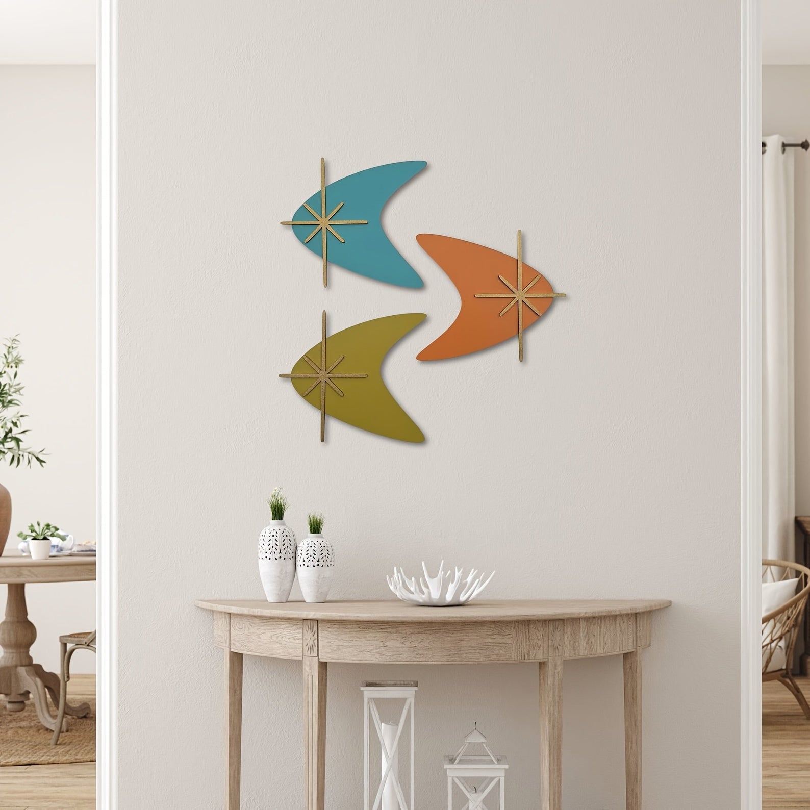 DecoSet - Art Deco Metalen Muursculpturen 3-delige Set