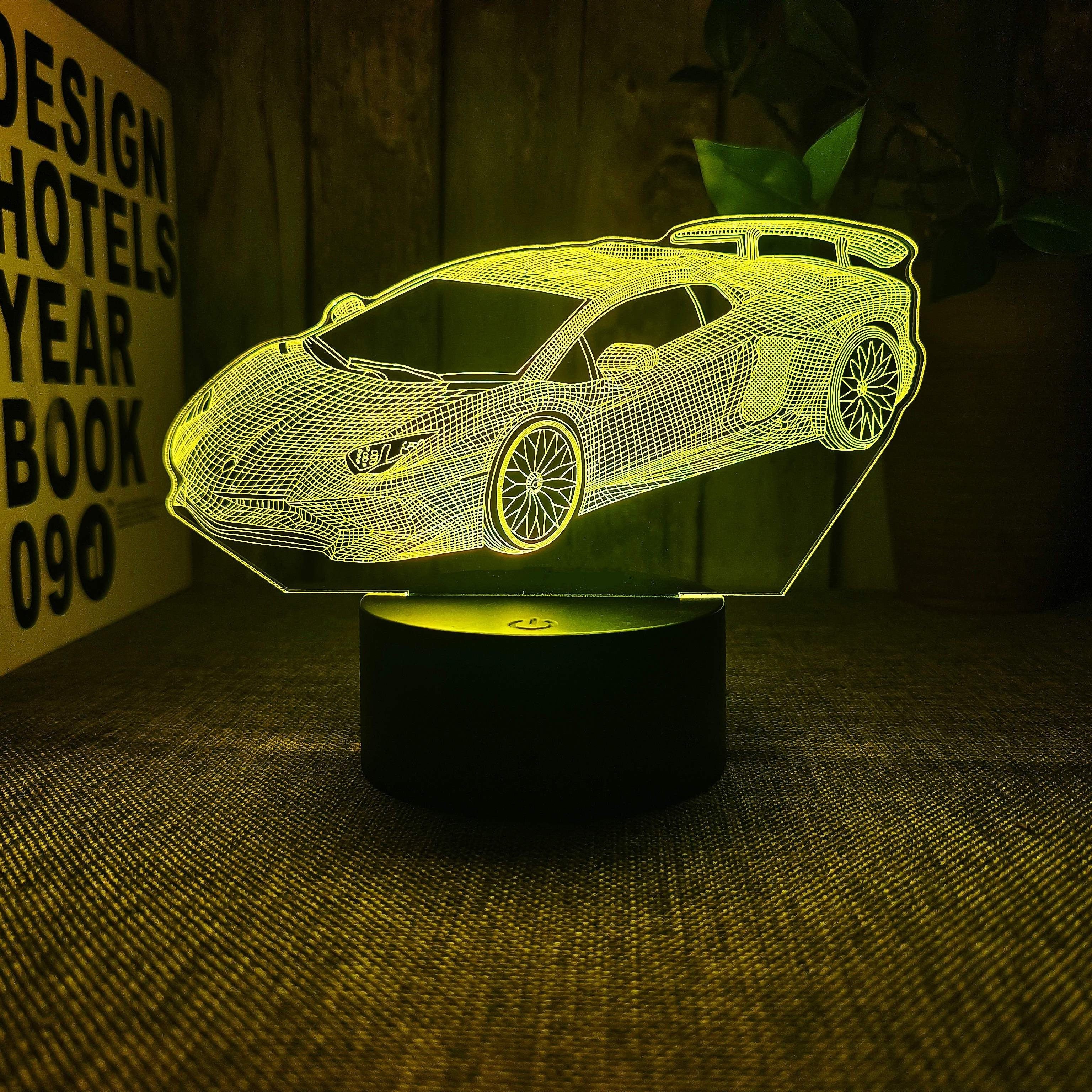 AutoLamp - Lámpara nocturna 3D de coche deportivo con control táctil y USB