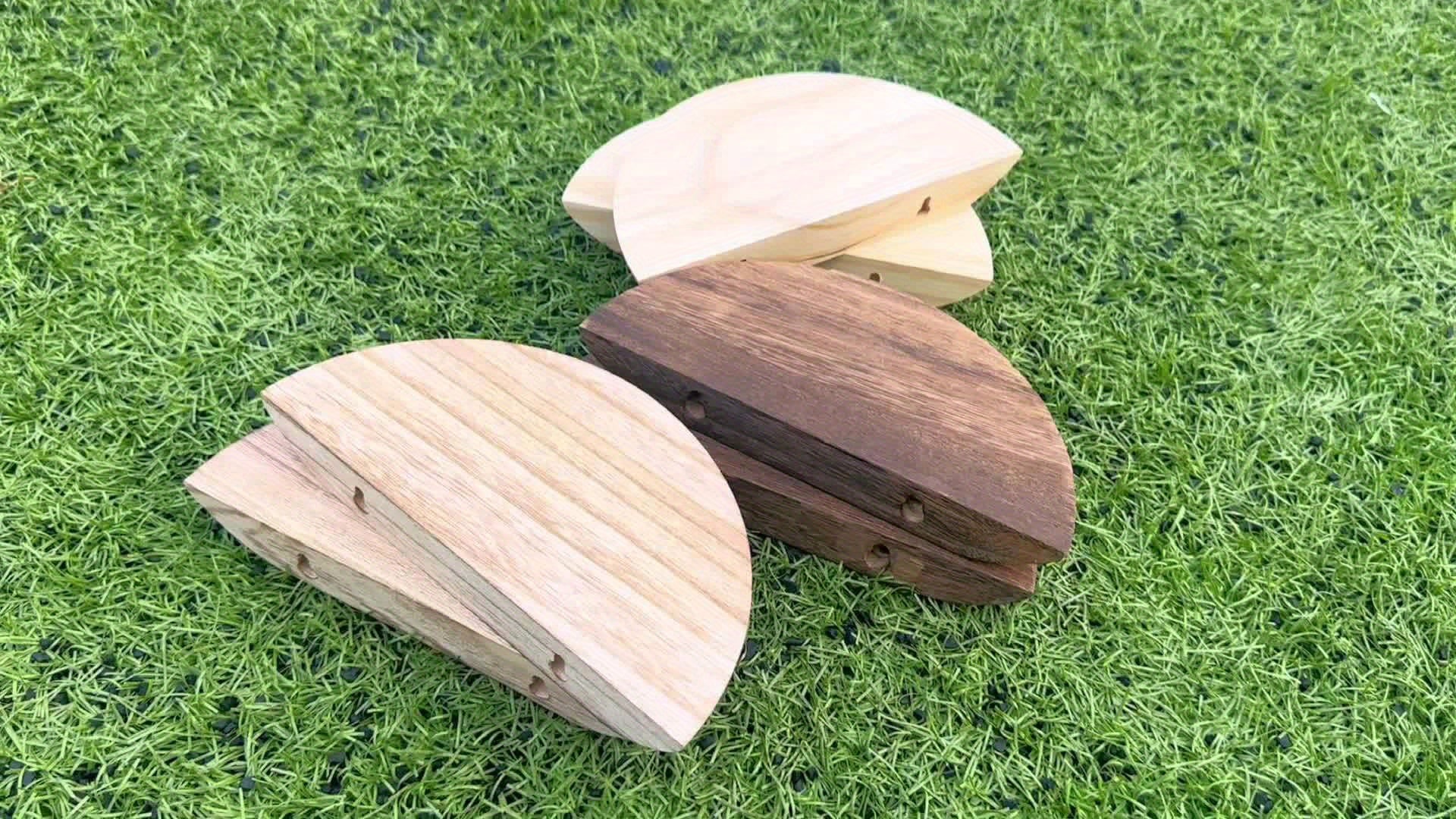 WoodArc - Set of 2 Half-Round Wooden Floating Shelves for Wall Decoration and Storage