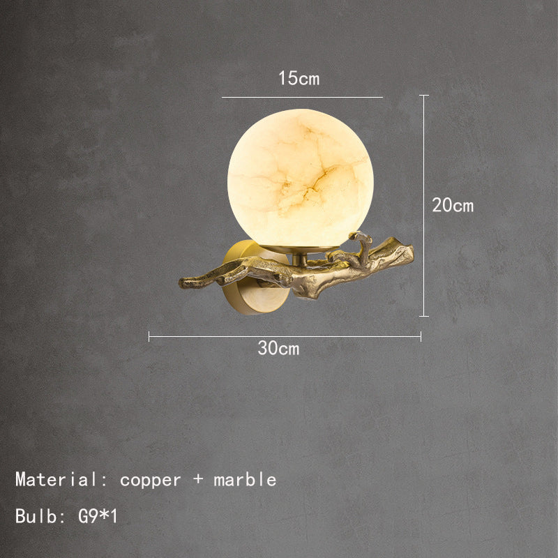 MarmerGlow - Wandlamp met Koperaccenten