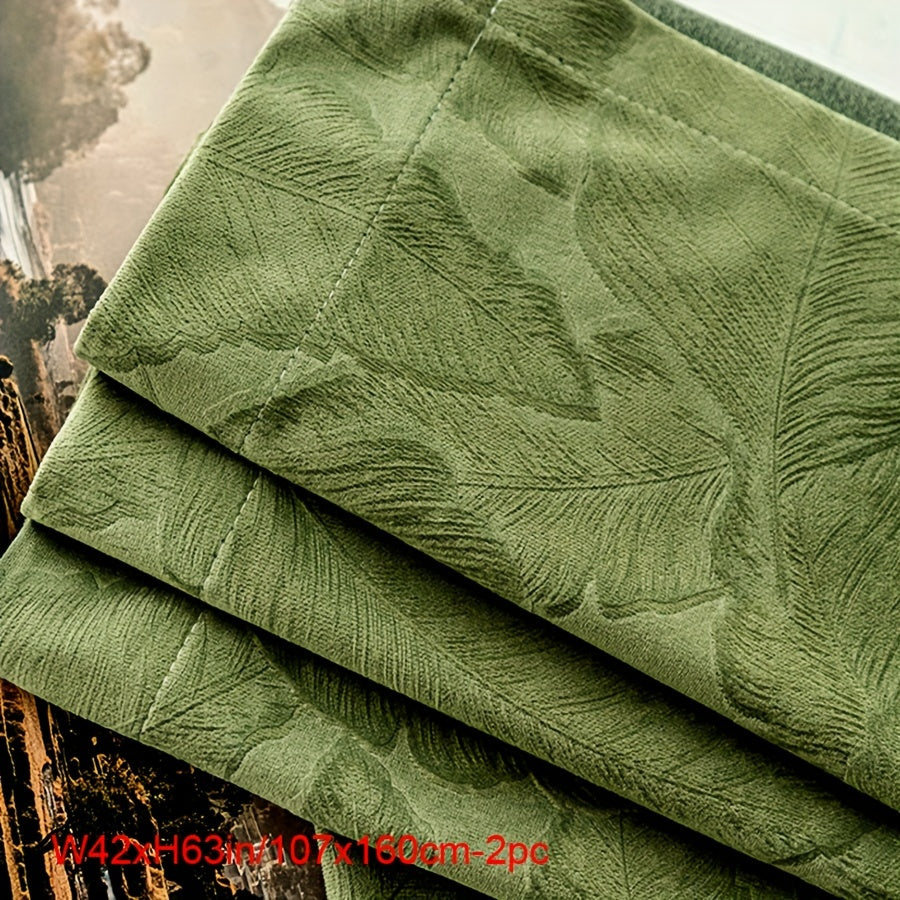 Aifish Glam Stile Jacquard Velluto Tende - confezione da 2 90% Oscurante e Isolante Termico