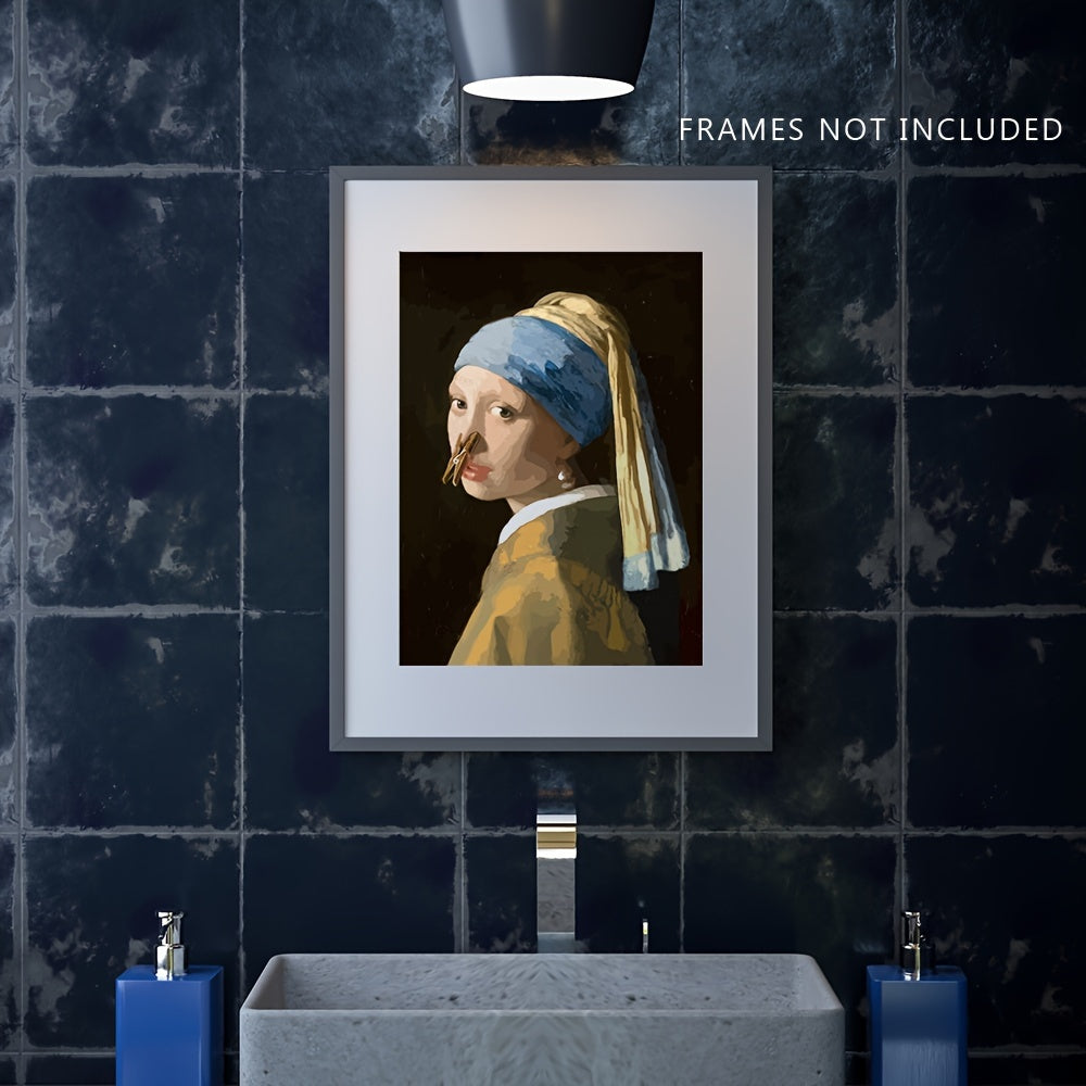 1 pieza Gran Tamaño, Póster de Pared Divertido para Baño - Impermeable, Sin Marcos Incluidos, 15.7"x11.4" (40x29cm)