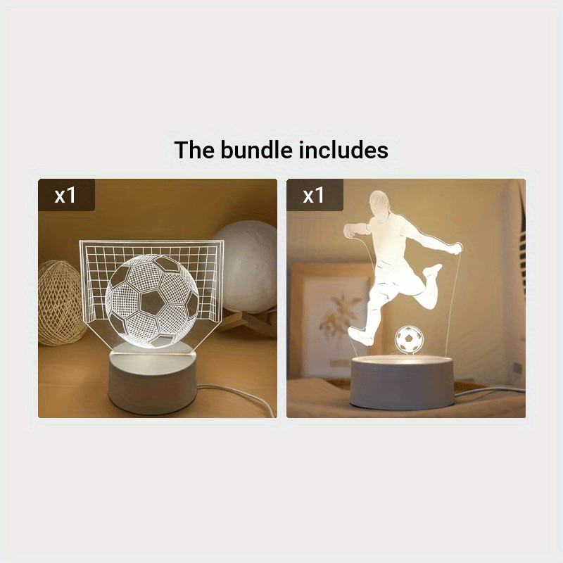 SoccerGlow - Voetbal LED Nachtlamp met Acryl Basis