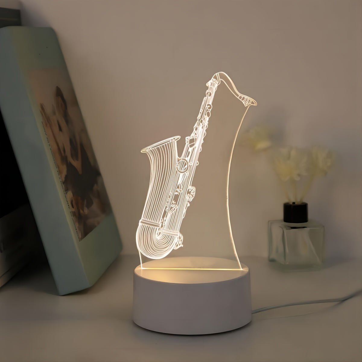 SaxGlow - 3D Saxofoon LED Nachtlamp, USB-Aangedreven Tafellamp