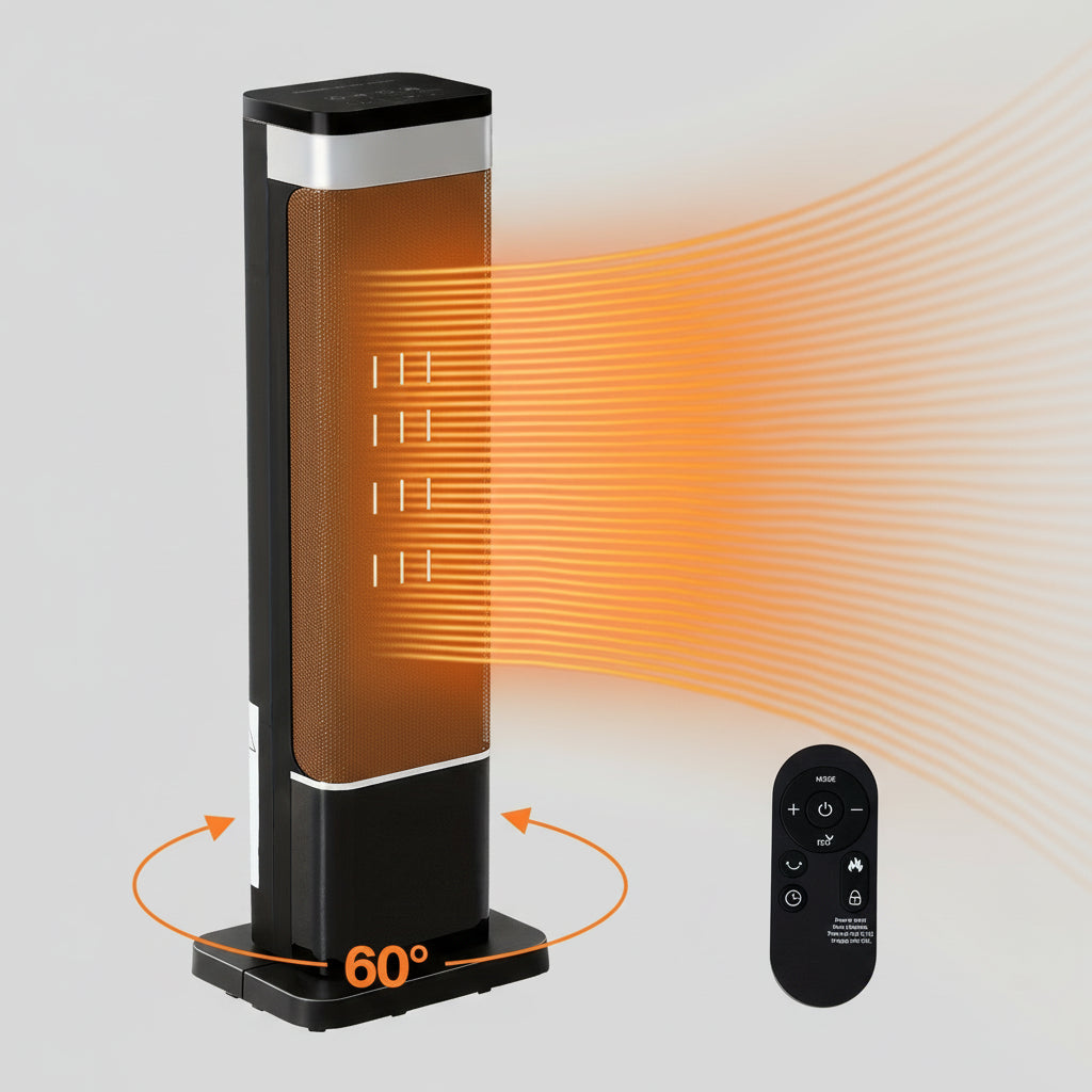 Aquecedor de Torre Elétrico Kachel Metálico Giratório Aquecimento Rápido