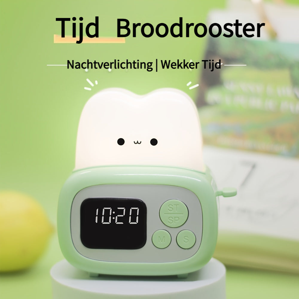 GlowBake - Schattige LED Wekker met USB-Oplaadbare Batterij