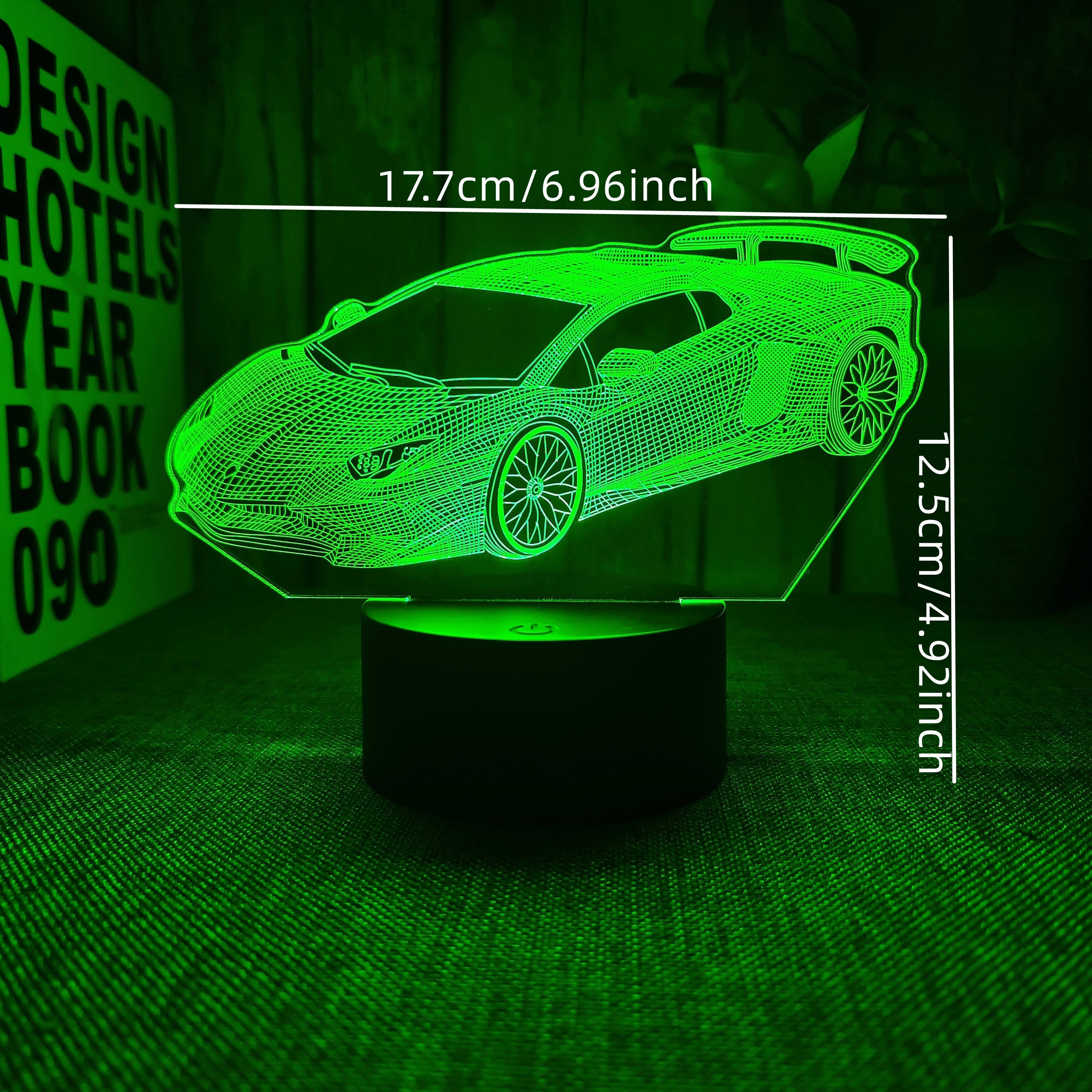 AutoLamp - Lámpara nocturna 3D de coche deportivo con control táctil y USB