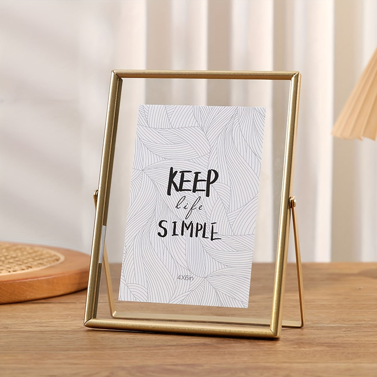 Elegante Metalen Fotolijst - 10.16cm of 15.24cm Enkele Foto Weergave, Modern Goud & Zwart Ontwerp voor Thuis en Kantoor