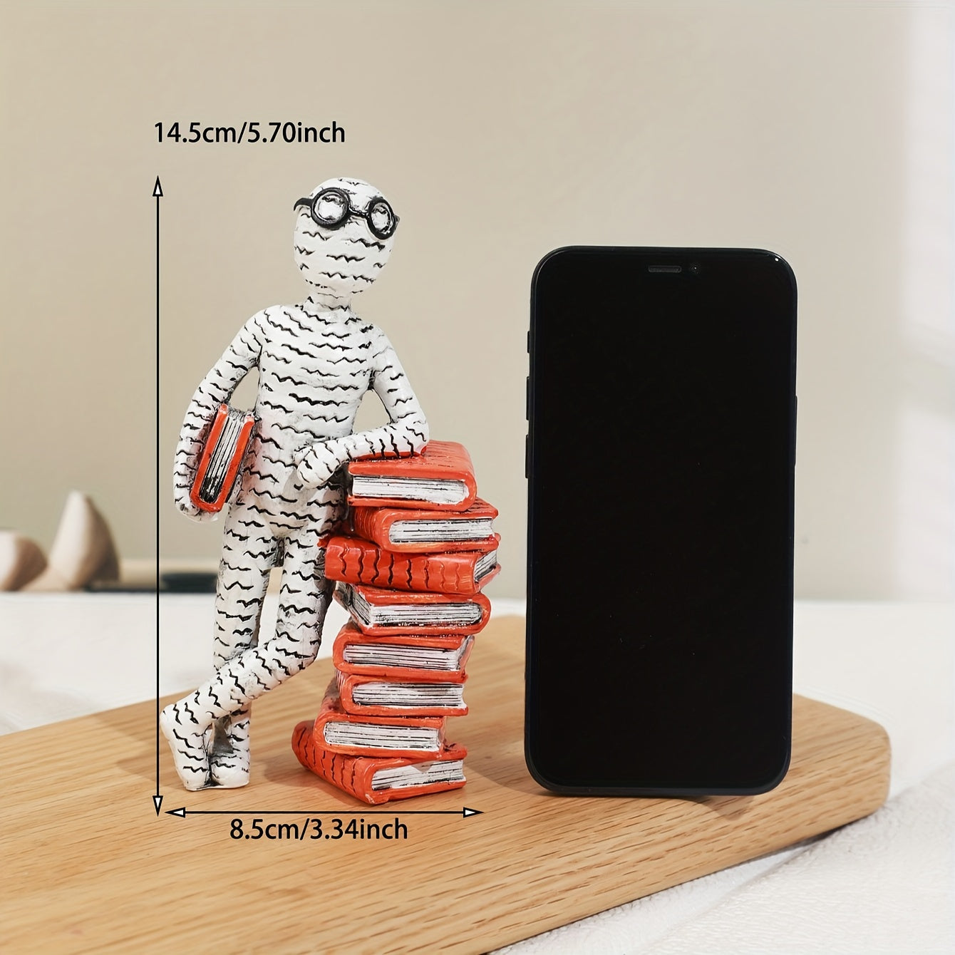 Abstracte Brillen Boekensteun - Resin Beeld voor Bibliotheek en Woonkamerdecoratie