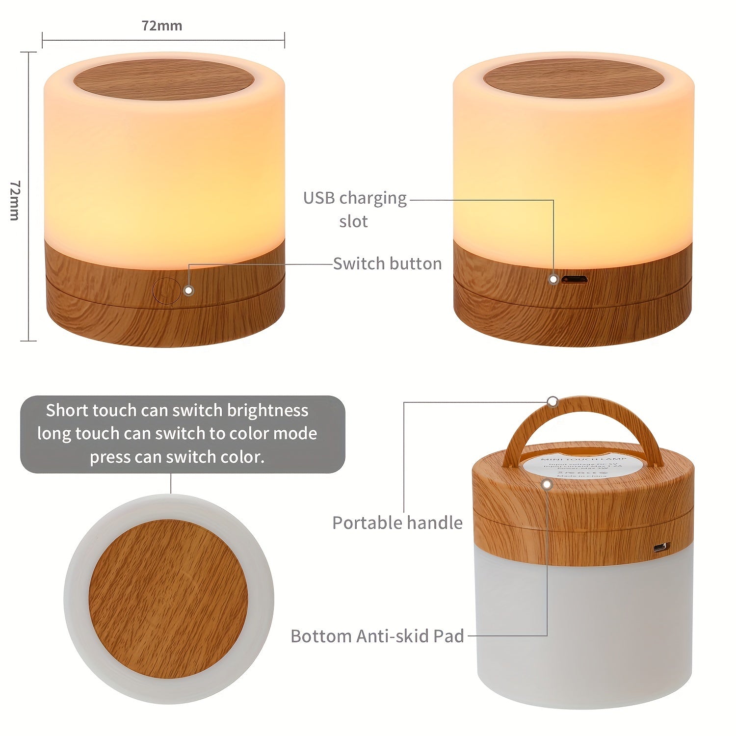 LightAura - Lámpara de mesa RGB con control táctil y mando a distancia