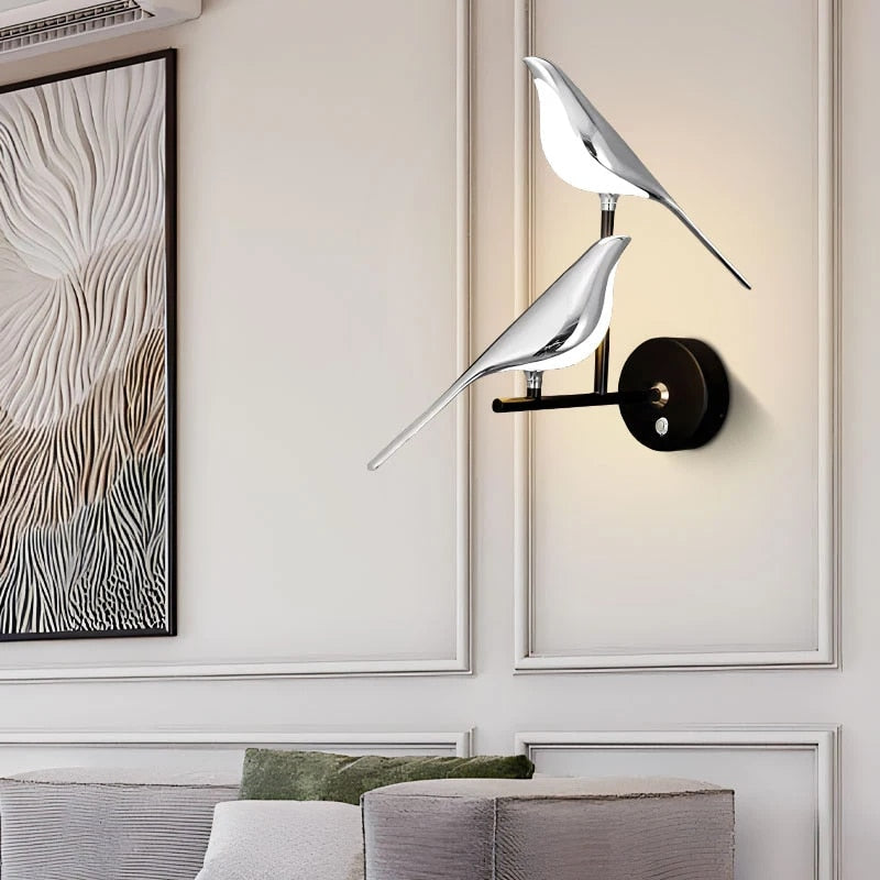 WingSpan - Vogel Wandlamp 360° draaibaar – Stijlvolle en Speelse Verlichting voor Thuis