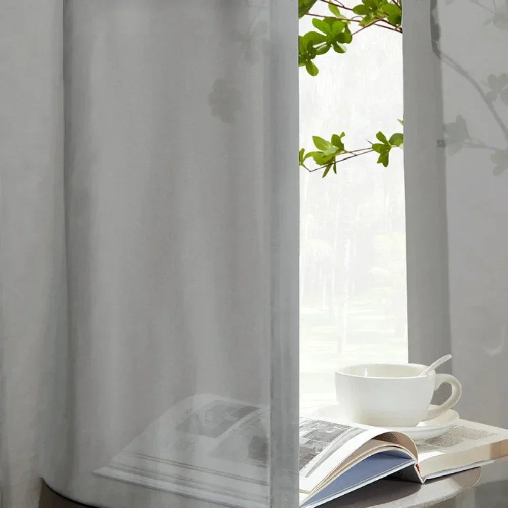 Tala - Vlamvertragende Semi-transparante Gordijnen Zachte Kap