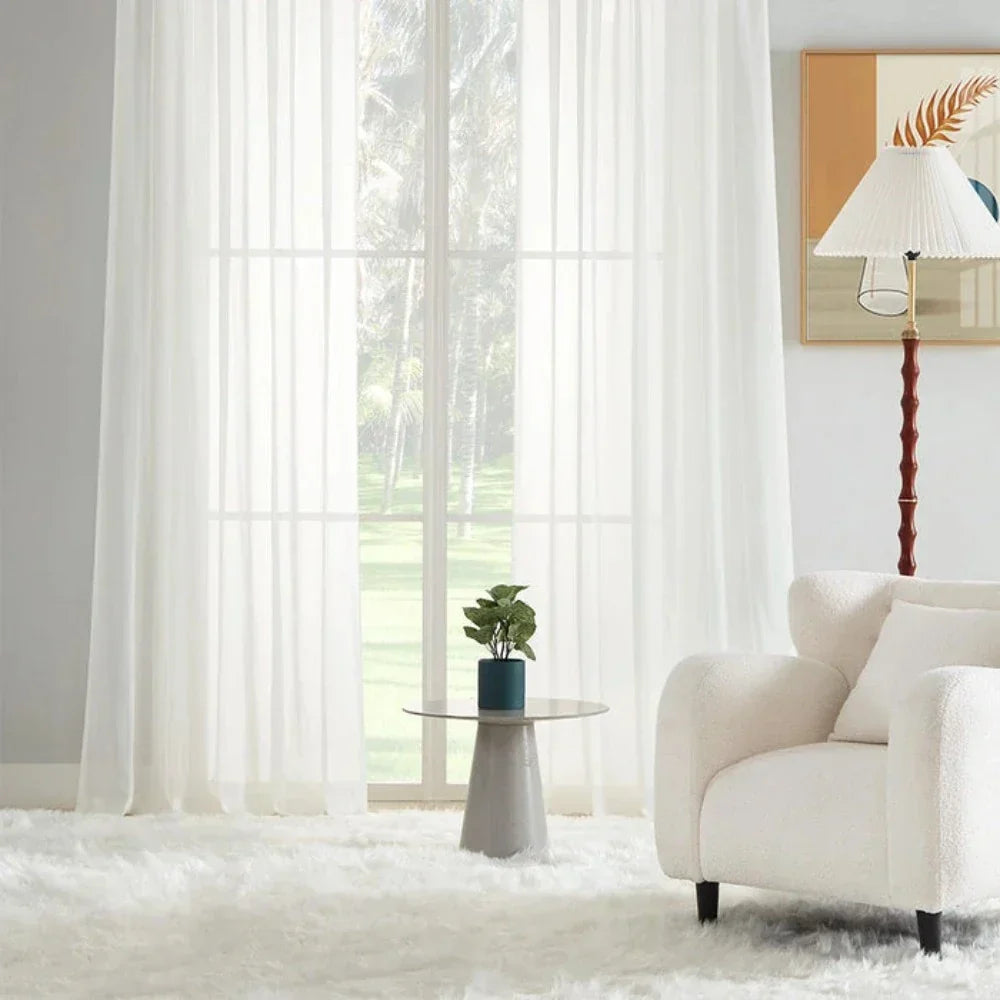 Tala - Vlamvertragende Semi-transparante Gordijnen met Oogjes