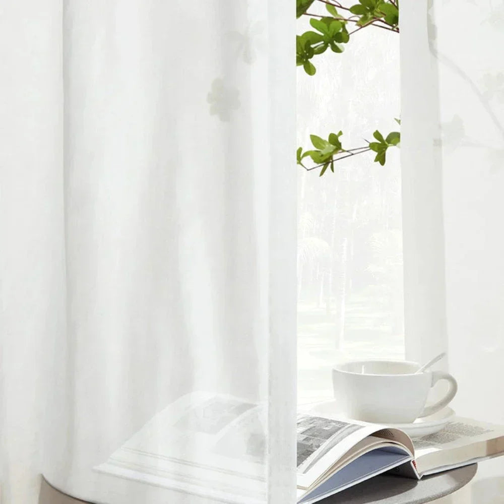 Tala - Vlamvertragende Semi-transparante Gordijnen Zachte Kap