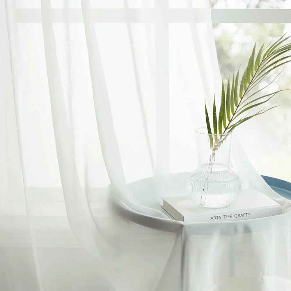 Tala - Vlamvertragende Semi-transparante Gordijnen Zachte Kap