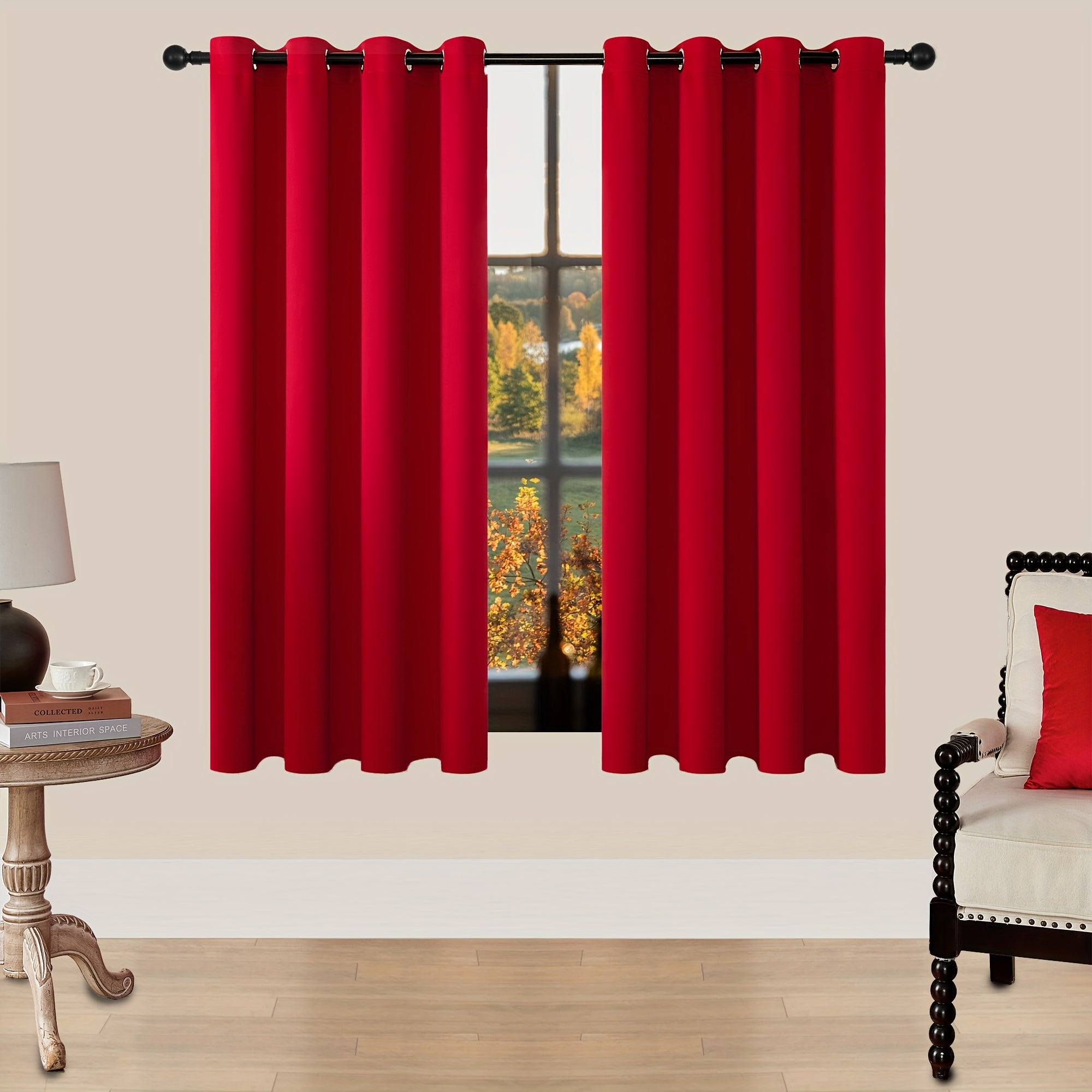 Tende Oscuranti - 2 Pezzi Tende Moderne in Poliestere con Isolamento Termico e Anelli